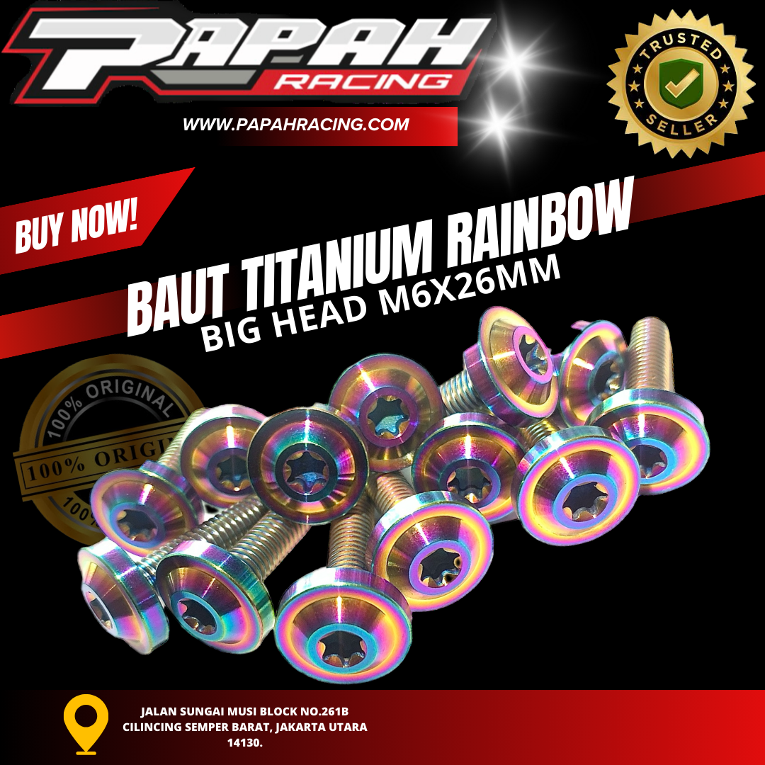 BAUT TITANIUM RAINBOW BIG HEAD M6X26MM